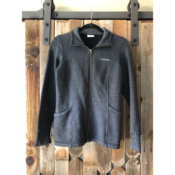 Columbia Jackets & Blazers - Dark Grey Columbia Fleece Zip-up Jacket Sz Small